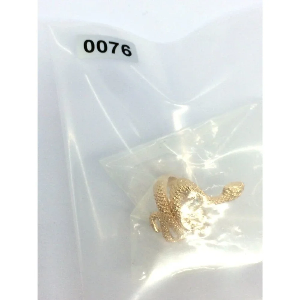 SNAKE RING Gold Tone Serpent Wrap Egyptian Revival Textured Sz 4.75